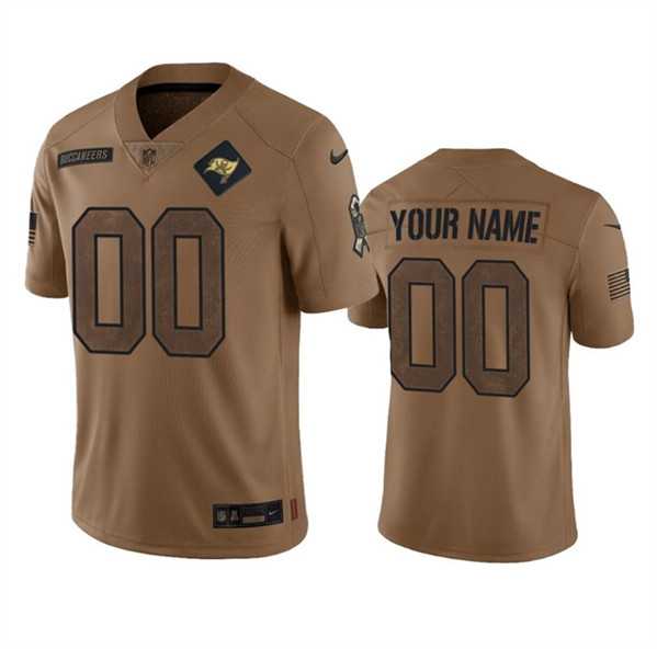 Mens Tampa Bay Buccaneers Active Player Custom 2023 Brown Salute To Service Limited Football Stitched Jersey